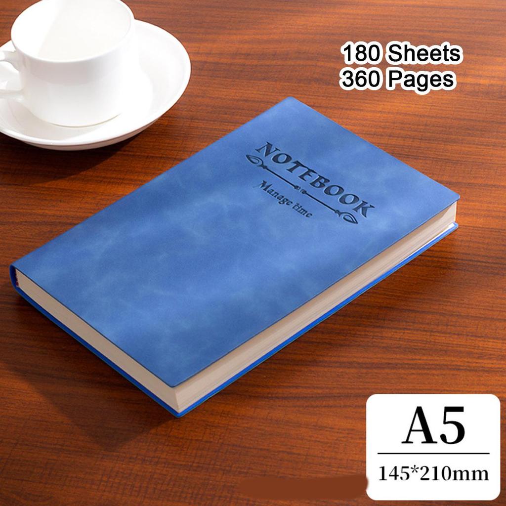 A4/A5/B5 Soft Leather Notebook, Lined Pages, Business Meeting Record Book, Notepad, Student Diary, Subject Notes, 180 Sheets