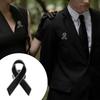 Melanoma Cancer Black Ribbon Pin Awareness Funerals Memorial Pin Black Bow Brooch Pin  Funeral