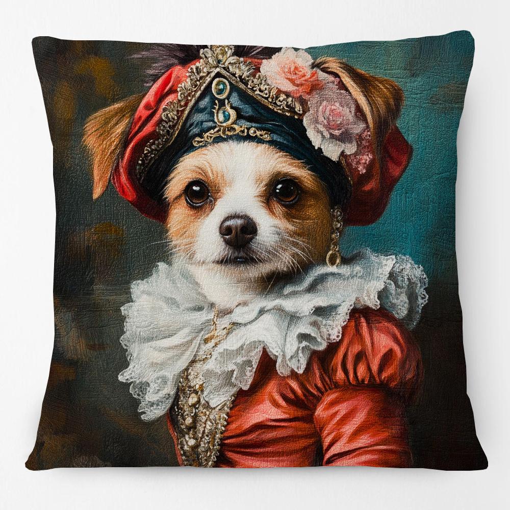 Vintage Royal Dogs And Cats Portraits Cushion Cover Poodle Border Collie Jack Russell Labrador Dog Pillowcase
