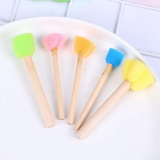 5 шт., губка, штамп, трафарет для рисования «сделай сам», деревянная ручка, легко чистится, разные размеры, детские трафареты для рисования «сделай сам», художественный инструмент