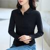 Women's Slimming Cotton Long Sleeve Polo with Peter Pan Collar: Autumn & Spring Essential