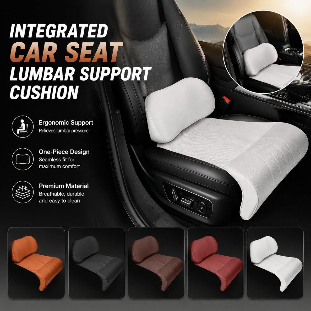 Memory Foam Integrated Lumbar Leg Support Mat Leather Extended Seat Cushion  Vehicle Universal