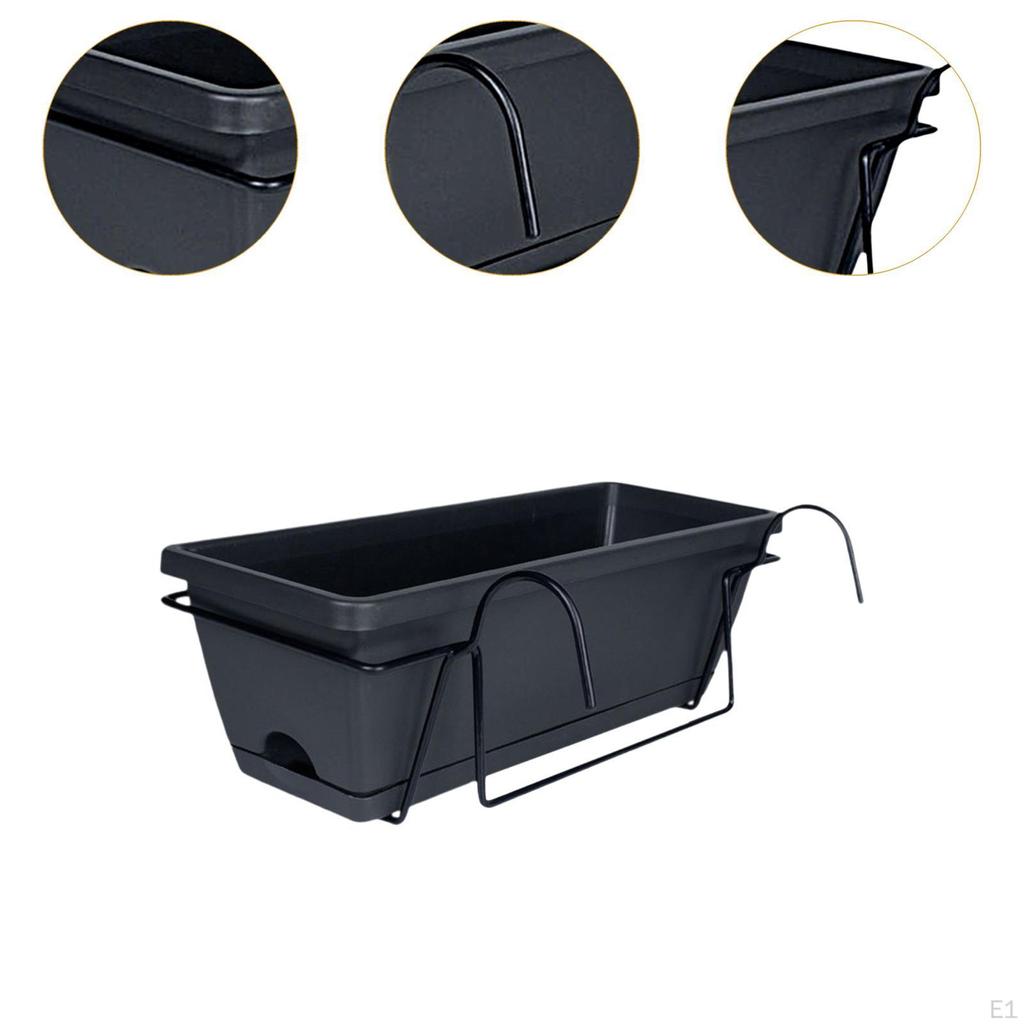 Балконный забор, подвесной плантатор 17x7,4x5,9 дюйма, съемный поднос, легко устанавливаемый универсальный цветочный горшок