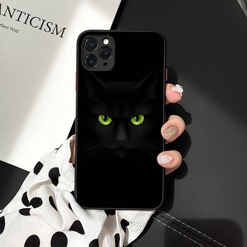 Черный кошачий глаз на чехле для телефона iPhone 11 12 13 mini pro XS MAX 8 7 6 6S Plus X 5S SE 2020 XR