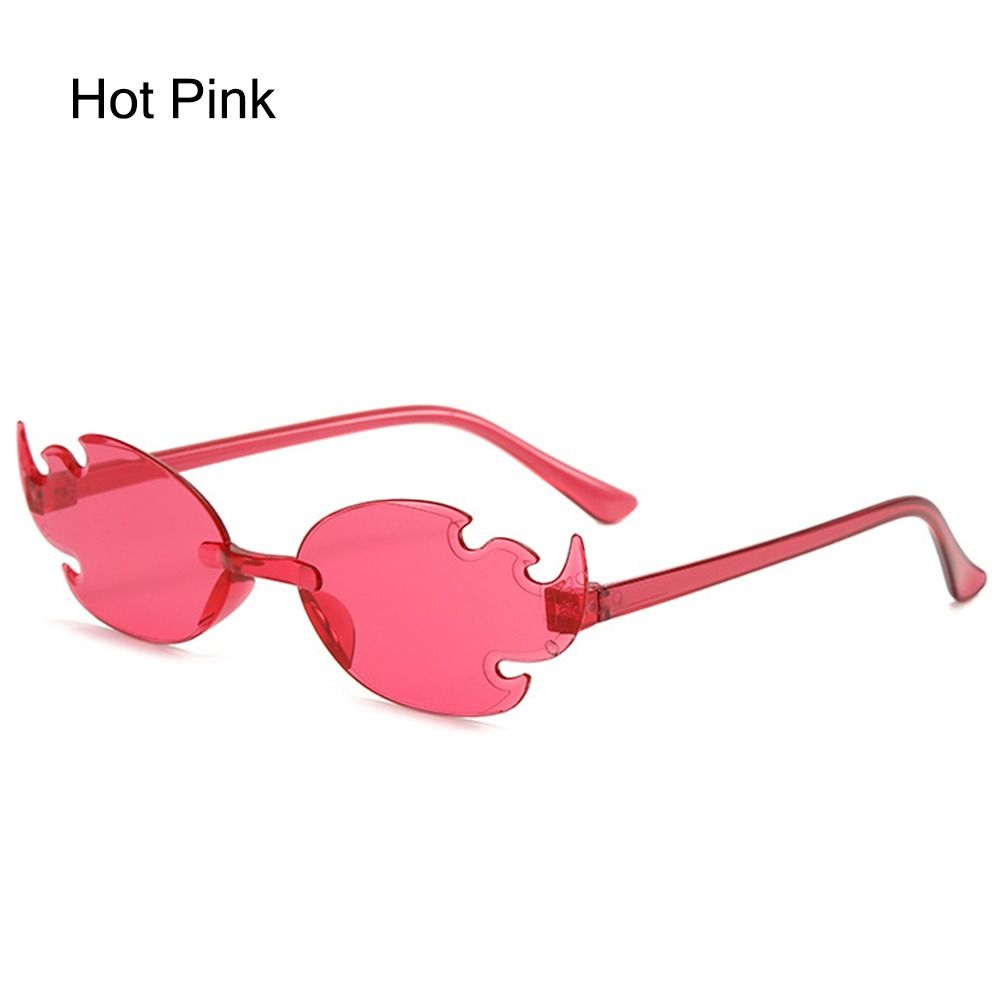 Colorful Flame Shaped Sun Glasses Rimless Party Cosplay Glasses for Women & Men