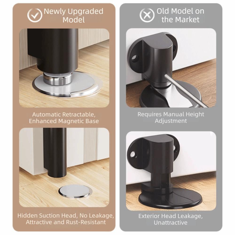 Stainless Steel Magnetic Door Stops Non-Perforated Shock Absorbers Door Stop Hardware Heavy Duty Touch Door Hidden Door Locks