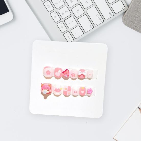 12 шт. детские мультяшные наклейки для дизайна ногтей, милые цветочные девушки с сердечным узором, стразы, наклейки для ногтей, самоклеящиеся накладные ногти, художественное украшение «сделай сам»