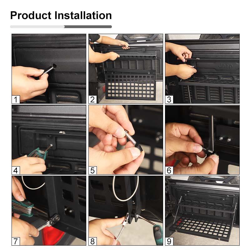 Metal Trunk Tailgate Cargo Storage Rack Foldable Shelf For Jeep Wrangler JL 2018 Up Car Accessories