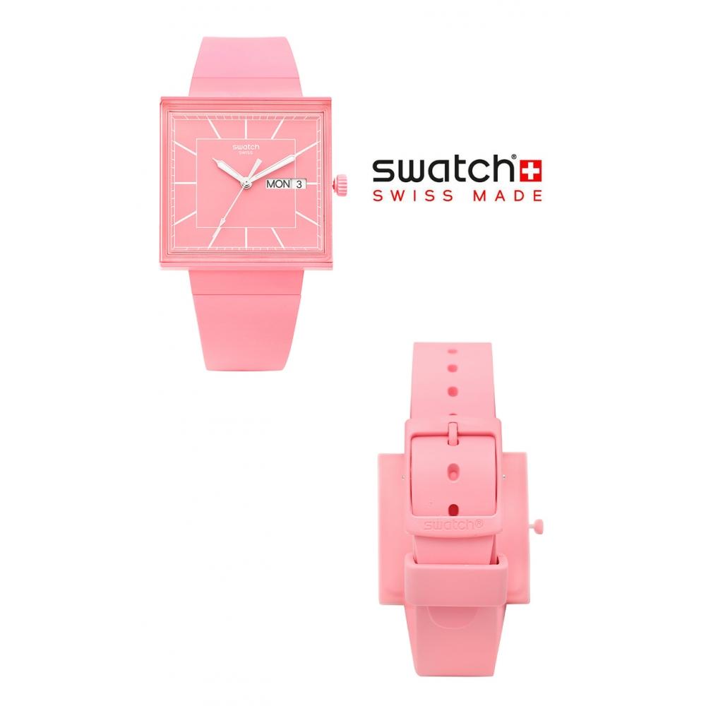 Swatch So34p700 Биокерамика Что если Роза Женские ПУ Часы