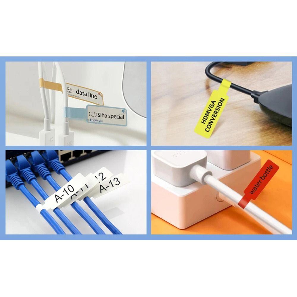 65Pcs/Roll Self Adhesive Cable Laber Paper Waterproof Smart Identification Fiber Tag D110 Portable Thermal Cable Sticker