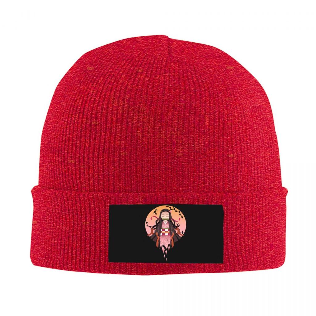 Kimetsu No Yaiba Nezuko Skullies Beanies Cap Winter Warm Women Unisex Knitted Hats Unisex Adult Demon Slayer Anime Unisexga Bonnet Hat