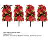 Indoor Outdoor Holiday Accents 22" Artificial Poinsettia Flowers with Ground Spikes, Red Christmas Floral Stakes, Waterproof Inserted PVC Simulation