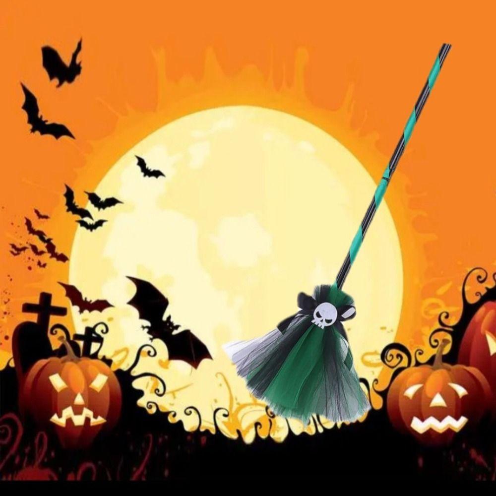 3D Halloween Broom Ornaments Cartoon Witch Dress Up Ornaments Festival Atmosphere