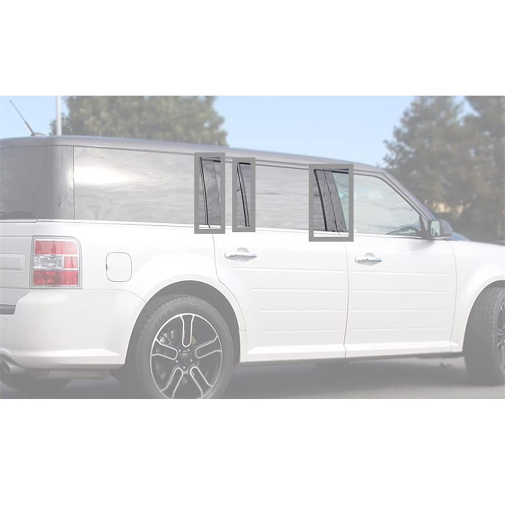 8x Черные накладки на стойки оконных панелей дверей для Ford Flex 2009-2019