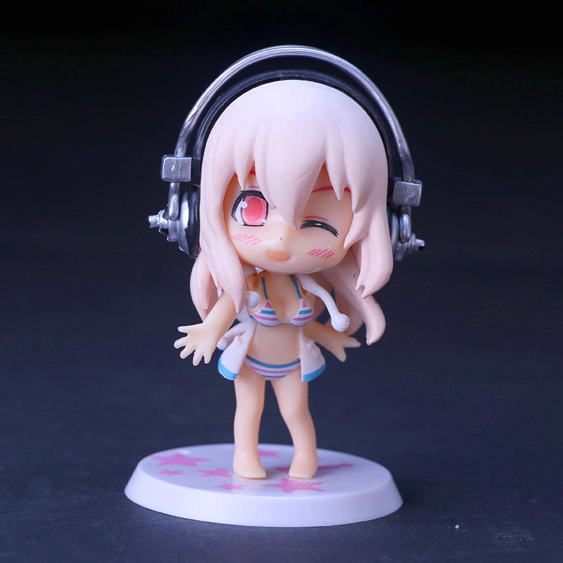 10СМ Аниме СУПЕР СОНИКО Фигурка Пять Моделей Подставка Анимационная Модель Игрушки Подарки Коллекция Украшения Орнаменты ПВХ