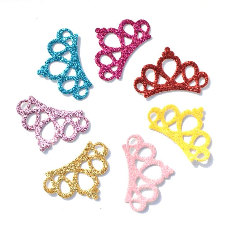 40 шт. смешанные блестящие кожаные тканевые нашивки с короной, фетровая аппликация для рукоделия/одежды, аксессуары для скрапбукинга «сделай сам»