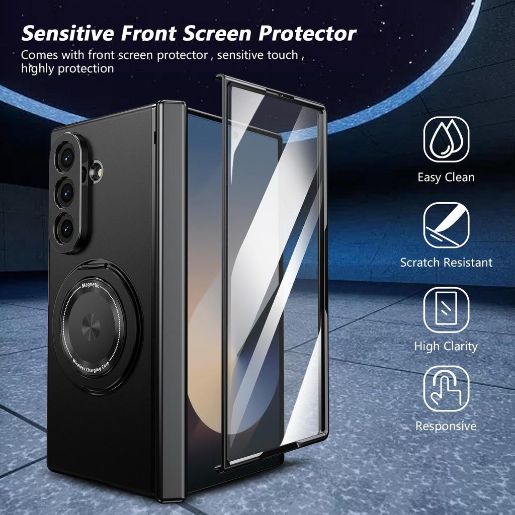 Совместимый чехол-подставка с магнитом и вращением для Galaxy Z Fold 8/7 и Защитная пленка-чехол для Z Flip 7