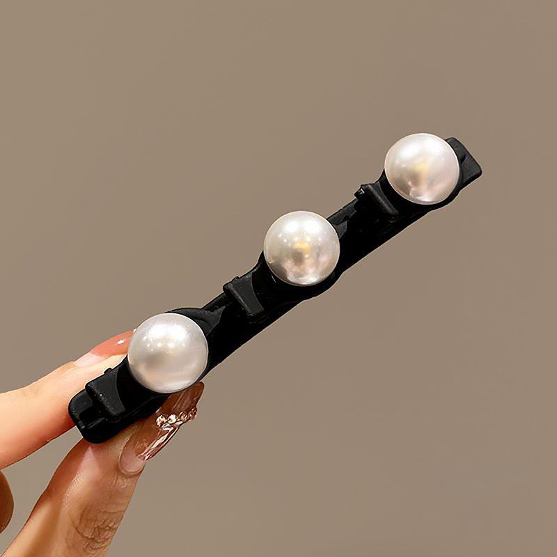 Новые атласные большие банты с жемчугом, акриловые заколки для волос для женщин, корейские модные заколки для волос, усовершенствованные задние заколки-ложки, аксессуары для волос