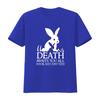 Monty Python Funny T Shirt Black With White Death Await You All Quote Rabbit Design 100 Cotton Regular Fit S 6xl Machine