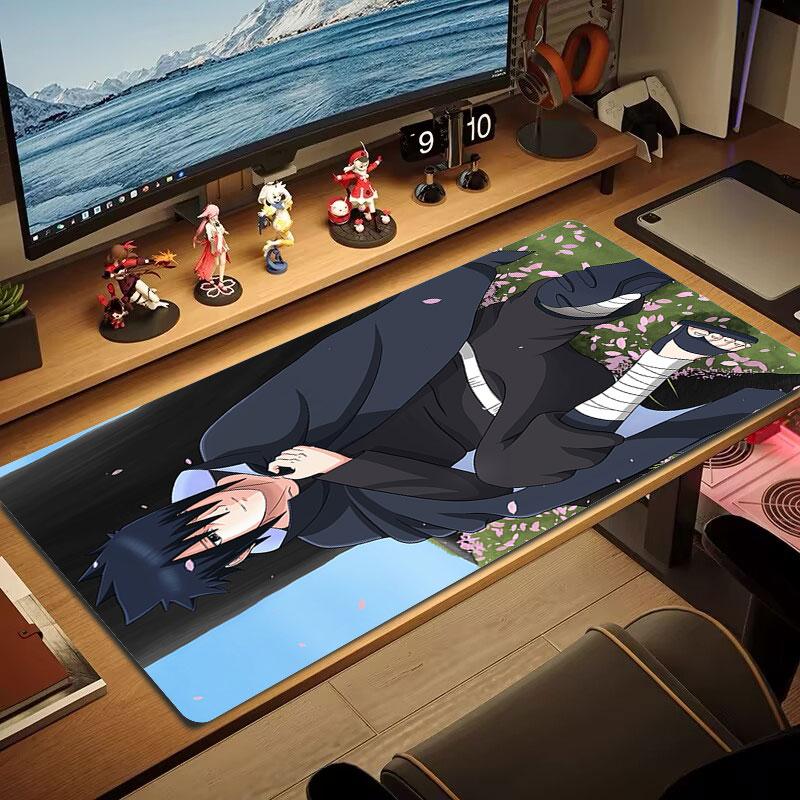 Sasuke Naruto Mouse Pad, Large Gaming Desk Mat, Non-slip XXL Mousepad for Laptop & Tablet, Mini PC Playmat with Stitched Edges