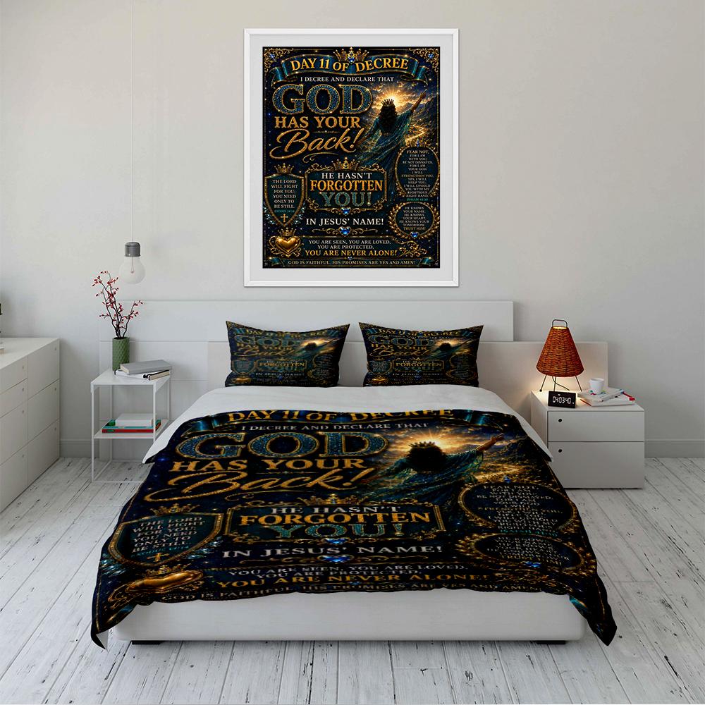 Religious Bedding Set with Faithful Decree Bedding set (1 duvet cover, 2 pillowcases, duvet not included)
