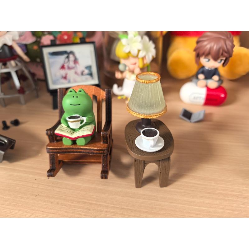 Frog Rocking Chair Cute Handmade Ornament Home Desktop Cute Granule Car DIY Trendy Play Resin Small Pendulum Arts and Crafts