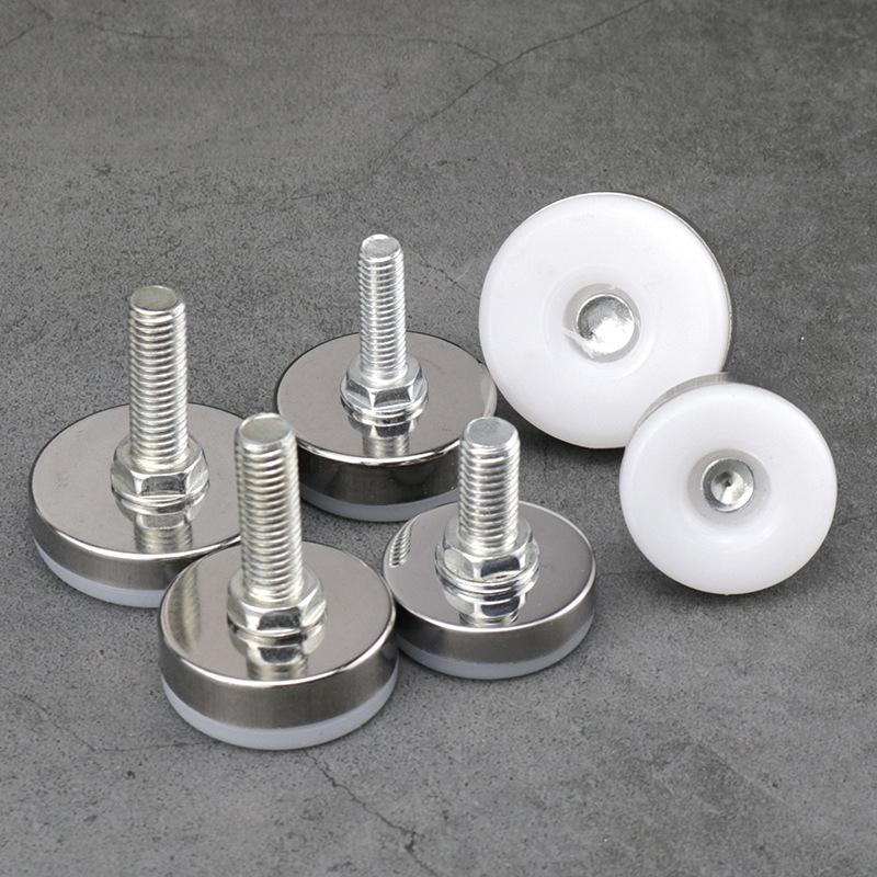 8Pcs Steel Adjustable Furniture Feet with Nylon Base Levelers for Sofa Table Chair Cabinet Workbench - Easy Leveling