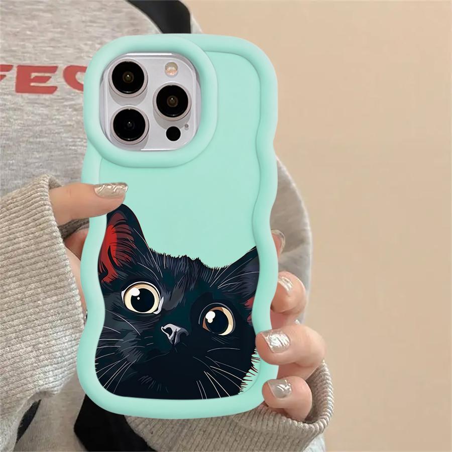 Милый Чехол-Крышка с Рисунком Кота для iPhone XR 12 15 Plus 14 11 8 16 Pro Max 17 Air 13
