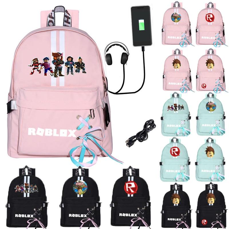 Roblox Print Backpack With Usb Charging Port And Large Capacity For Students And Travel