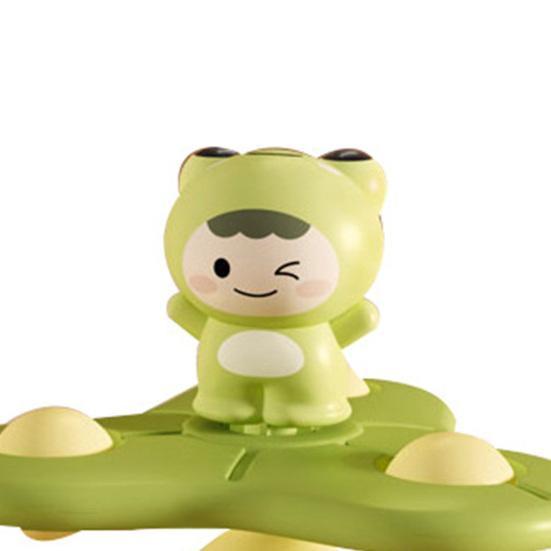 Emotional Comfort Plastic Eco-friendly Colorful Cartoon Animal Rattle Baby Soothing Toy Spinning Top