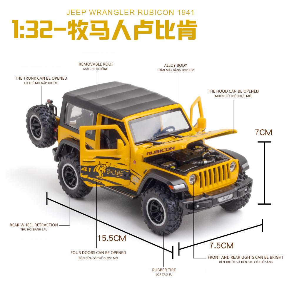 1:32 Jeeps Wrangler Rubicon 1941 Off-Road Alloy Car Diecasts & Toy Vehicles Car Model Sound and light Car Toys For Kids Gifts ALS1