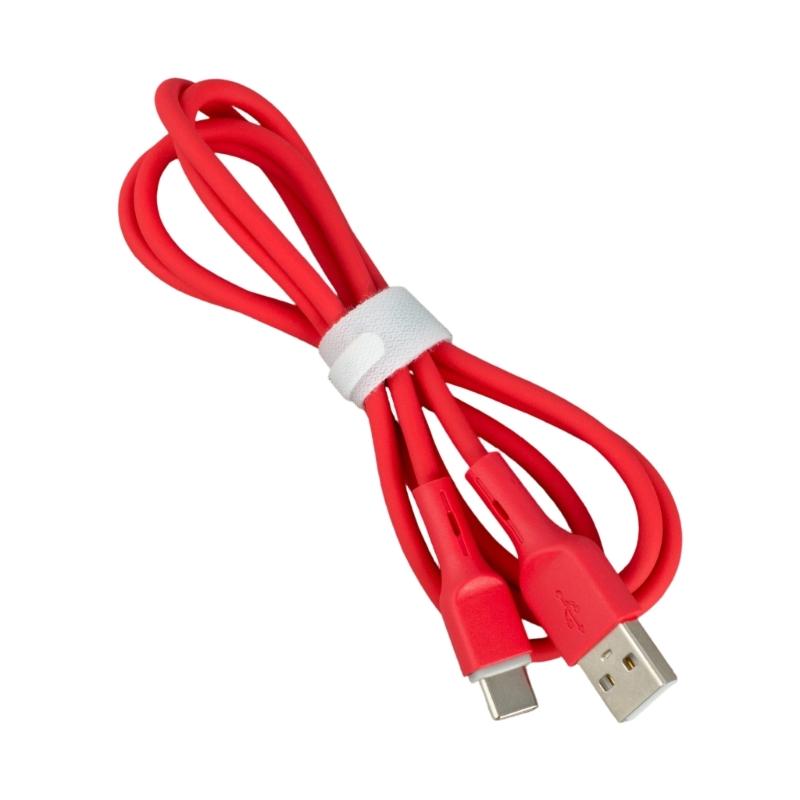 Силиконовый USB C кабель для зарядки, USB A на USB C линия передачи данных, 1 метр, мягкий шнур для путешествий, рабочего стола и прикроватной тумбочки