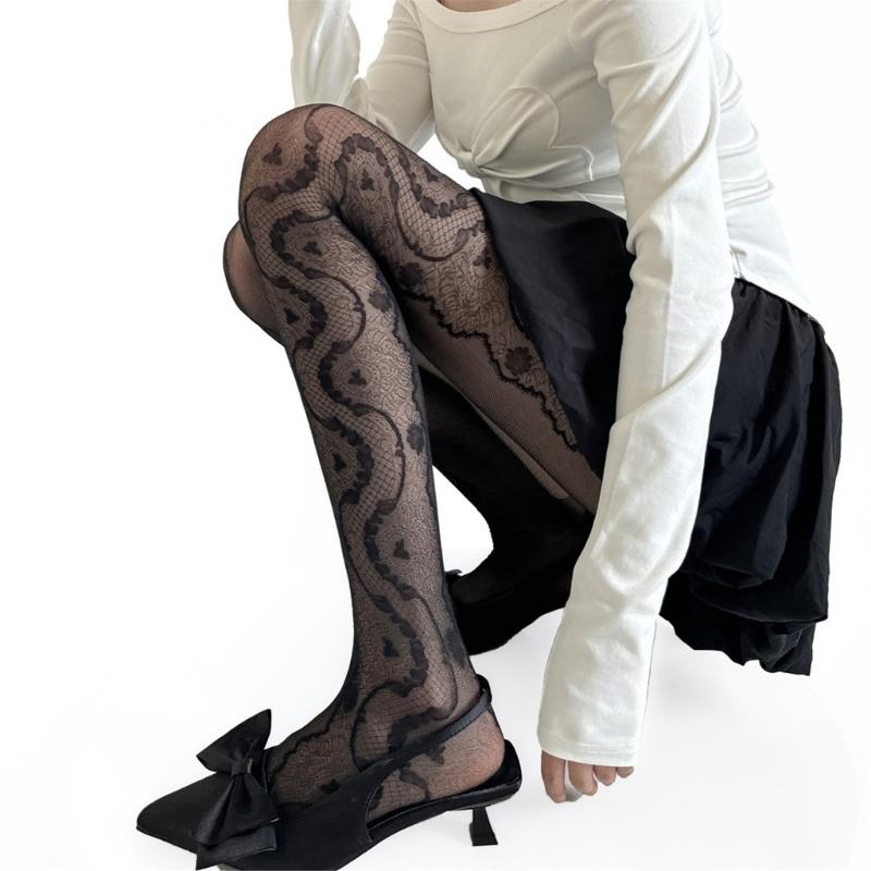 Patterned Fishnet Stockings Leggings,High Waist Tights Stockings for Women,Fishnets Thigh High Stockings Pantyhose