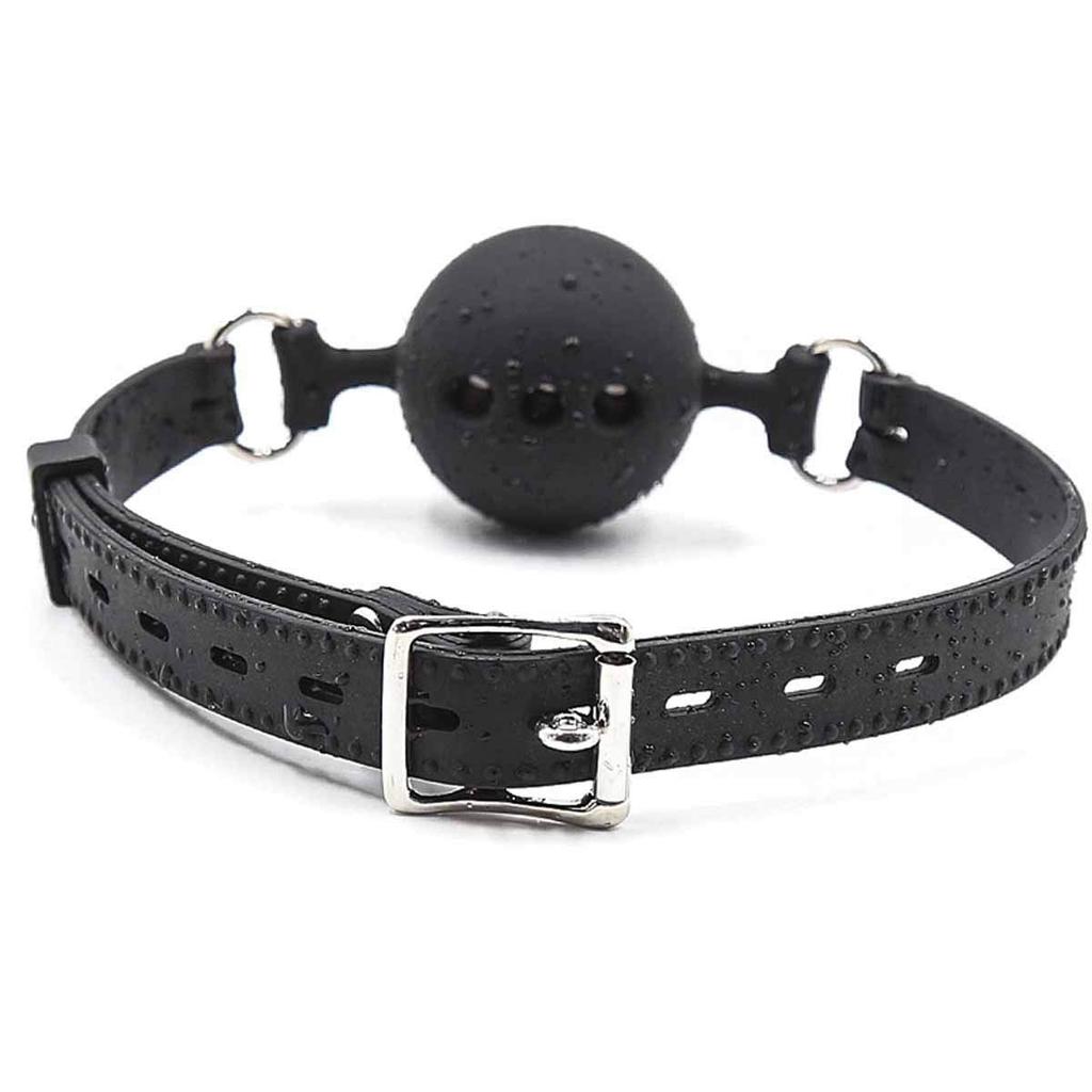 SM Gag Ball Diameter Silicone with Hole Mouth Plug Mouth Gag Ball SM Goods Restraints Cosplay Captive Play Slave Adult Goods Black 4.5cm (M4.5cm)