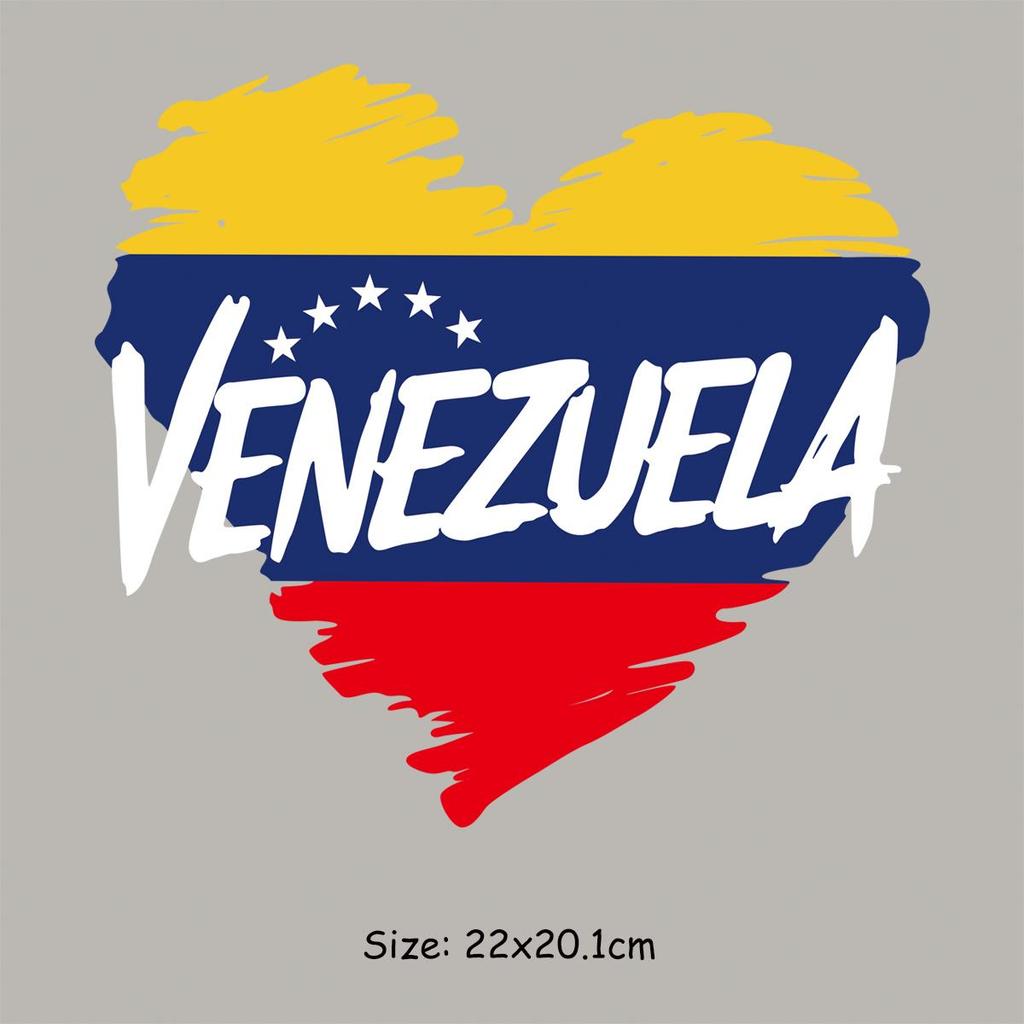 Heat Transfer Sticker Venezuela Heart Thermal Press Diy A-Level Washable Vinyl Hoodies Tops Clothing Stickers
