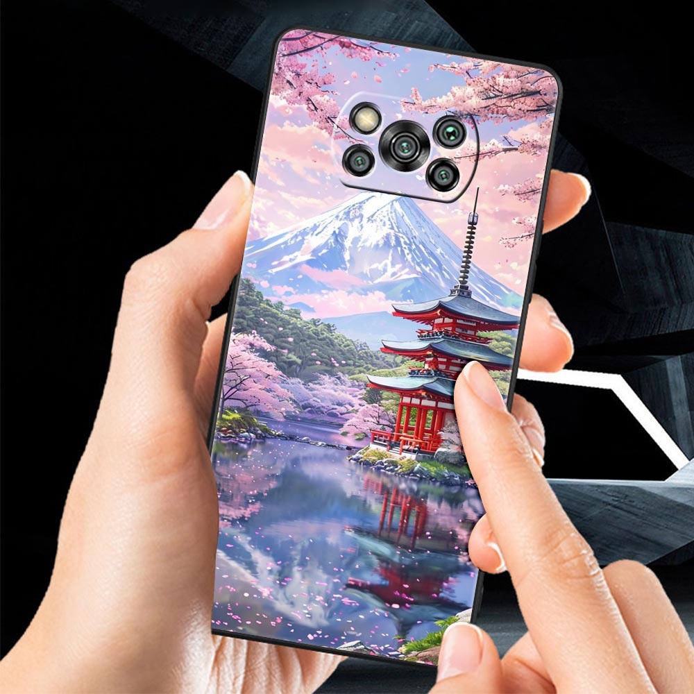 Розовый Закат Горы Чехол для Телефона для Xiaomi Poco F7 Ultra F6 F5 F4 F3 X6 X5 X4 X3 NFC C51 C55 M4 GT 5G Мягкий ТПУ Чехол Сумки