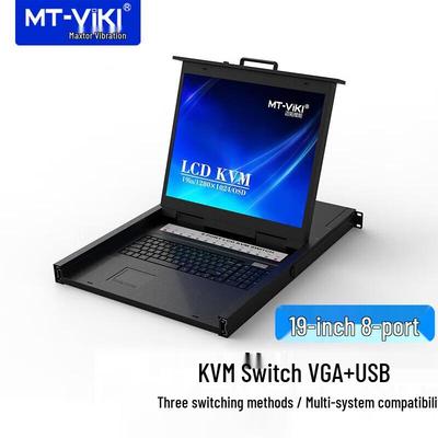 MT-viki 19-дюймовый светодиодный KVM-переключатель для установки в стойку (8-в-1)