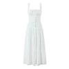 2024 Summer Women's Square Neck Embroidered Camisole Dress with Ruched Waist