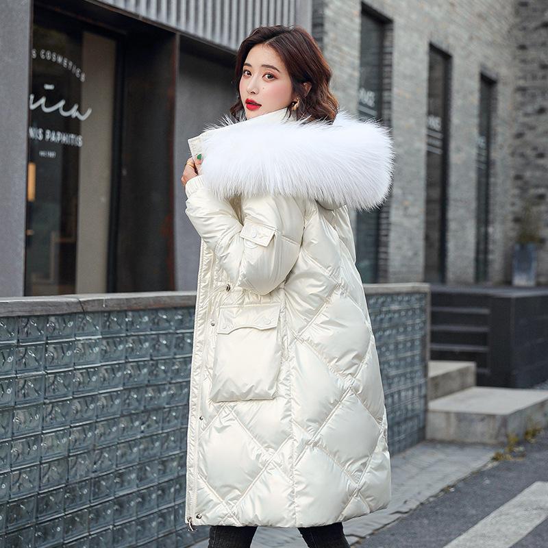 Winter Jacket Women Glossy Jacket Women's Winter Waist Slimming Warm Long Popular Coat
