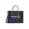 MK Mirella Металлическая Тканевая Сумка-тоут с Логотипом Crossbody Наплечная Сумка Среднего Размера Женские сумки Индиго 35F2G7ZT2C-466