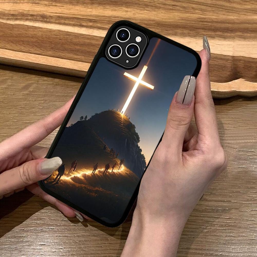 Чехол для телефона Библия Христианский Иисус Крест Силикон PC+TPU Для Для IPhone 11 12 13 14 15 16 Plus Pro Max Чехол