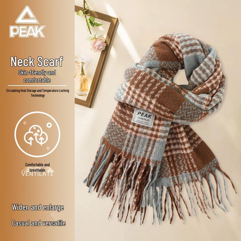 Peak Unisex Retro Plaid Tassel Scarf