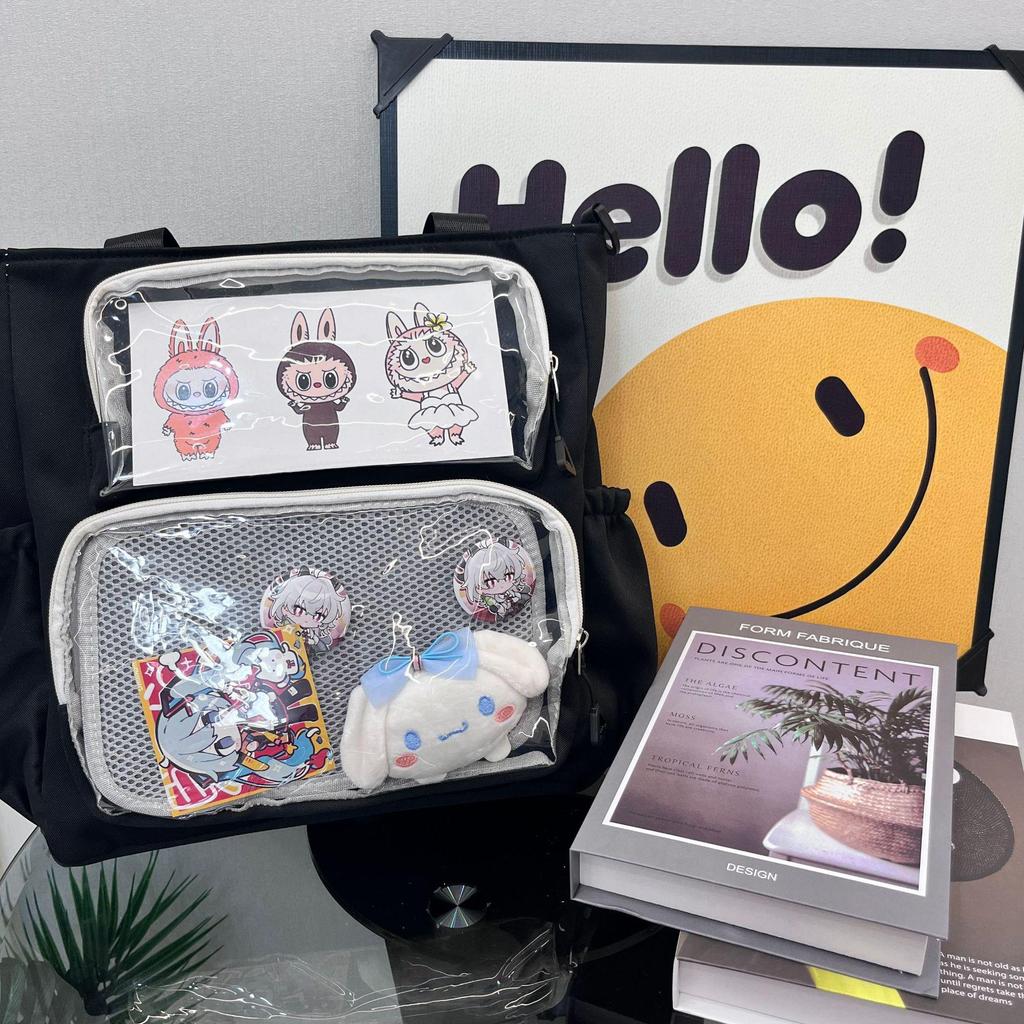 Вместительная сумка ита с несколькими карманами и милыми пуговицами для учеников средней и старшей школы