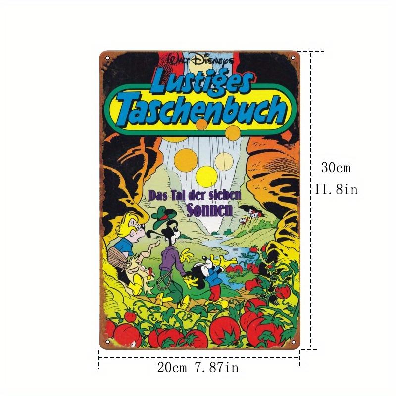 1pc Walt Disney Mickey and Goofy Explore Seven Valleys 12x8 Inch Tin Sign for Living Room, Study or Cafe Decoration