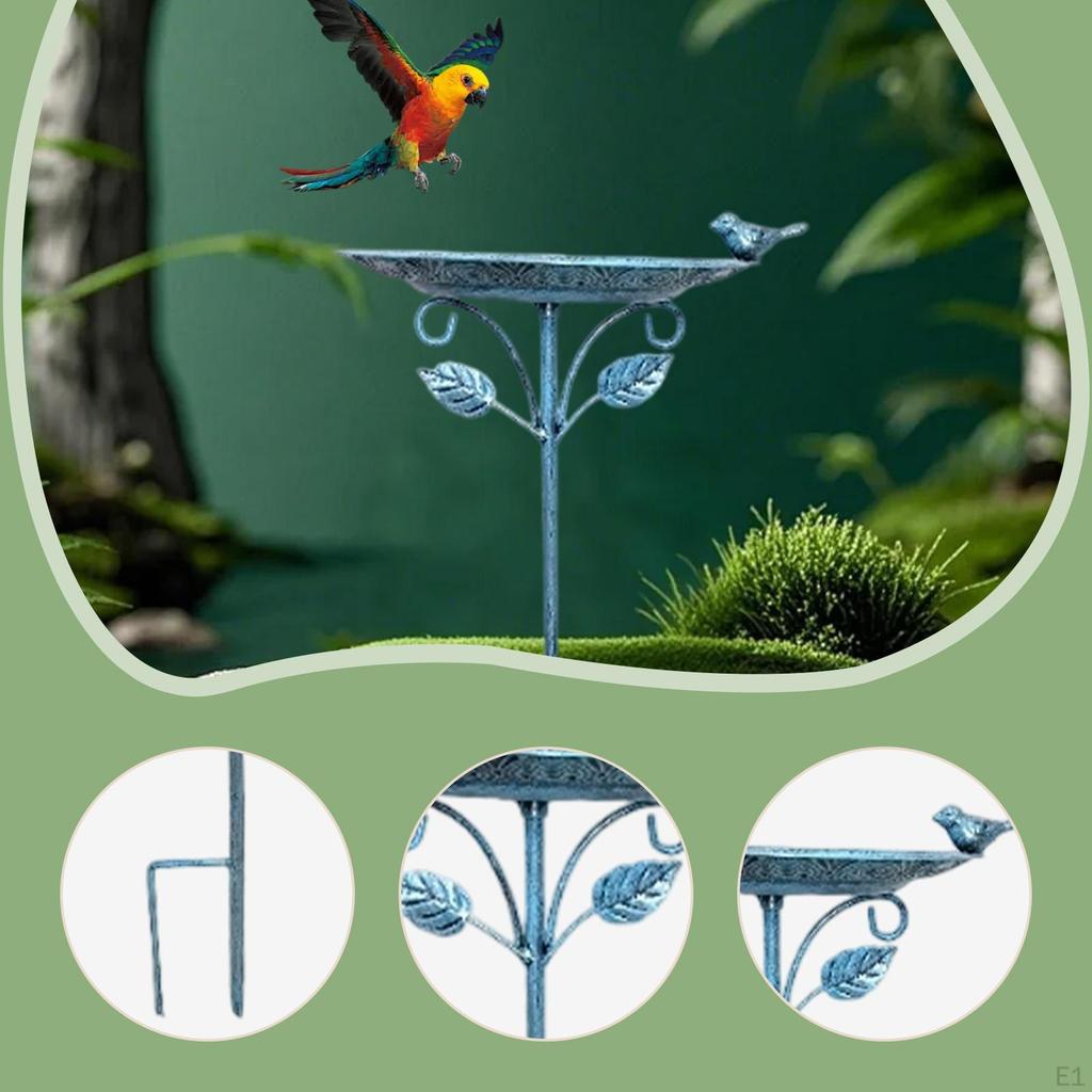 Outdoor Bird Feeder Bath Retro Decorative Weatherproof Water Bowl Birdbath for Garden
