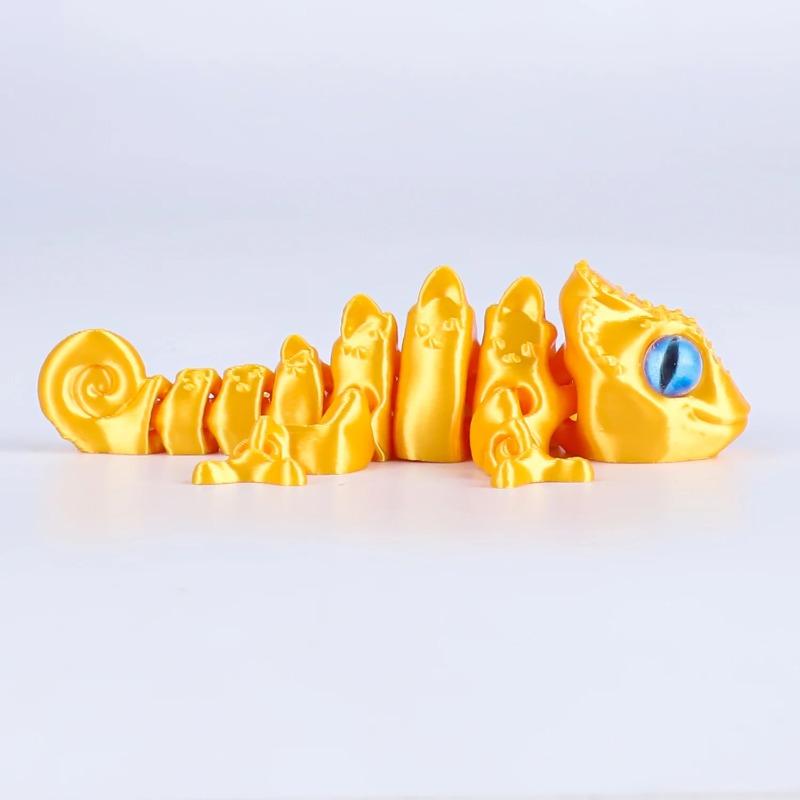 3D Printed Chameleon Lizard Toy - Articulated Flexible Joints, Stress Relief Fidget Toy, Cool Desk Decor for Home & Office