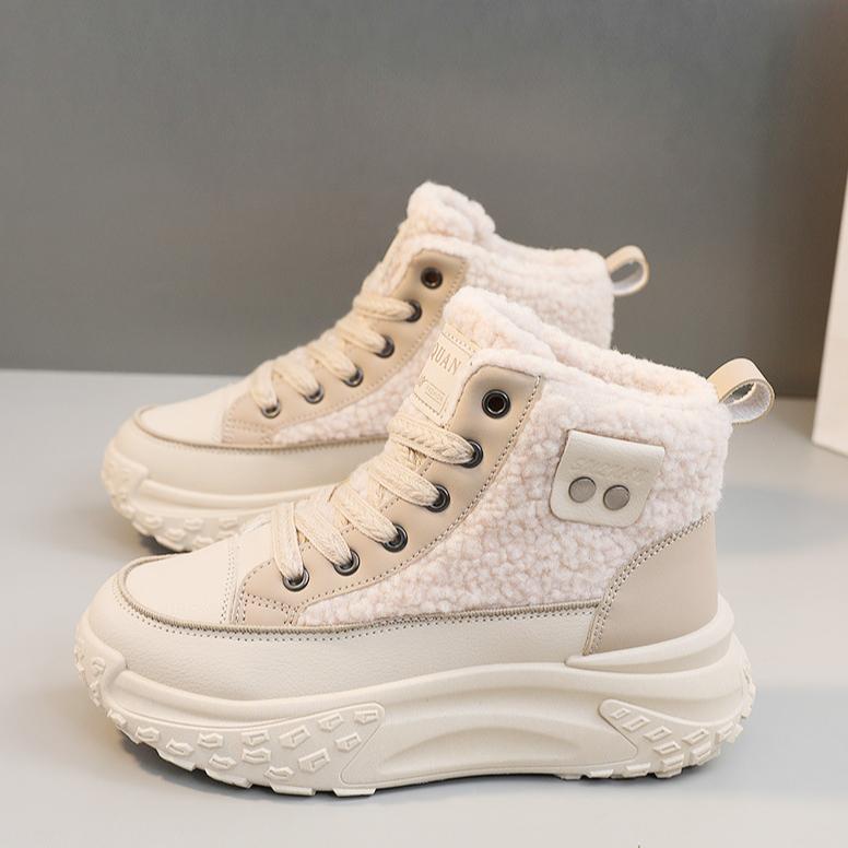 Зимняя женская обувь, женские кроссовки на шнуровке, зимние ботильоны, непромокаемая теплая женская обувь на платформе
