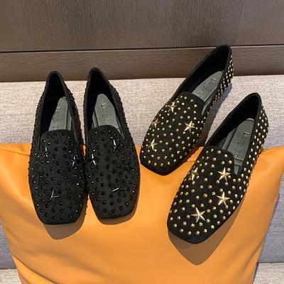 Модные женские туфли с низким верхом 2024 года, хит продаж, брендовые уличные мокасины с плоской подошвой, туфли на плоской подошве, новые блестящие повседневные женские туфли на плоской подошве