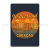 Willemstad Vibes Colorful harbor flair from Curaao island Metal Funny Kitchen Decoration Create Cinema Tin Sign Poster
