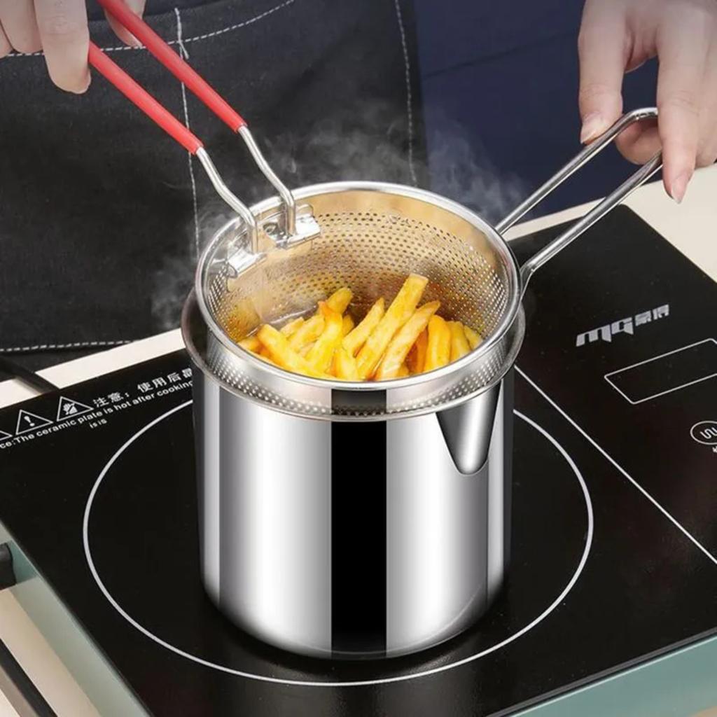 Универсальная фритюрница из нержавеющей стали для домашнего использования, фритюрница, небольшая фритюрница с функцией разбрызгивания масла, фритюрница для картофеля фри